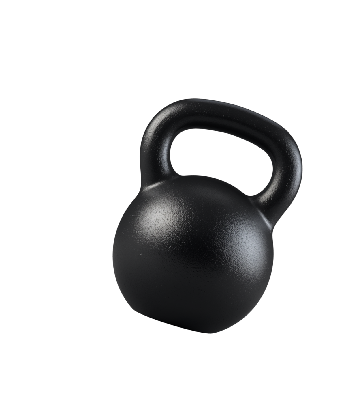 Black cast iron kettlebell