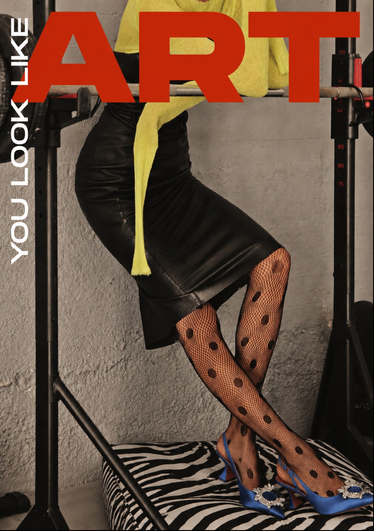 Editorial photo styled as an art cover, reading "You look like ART"