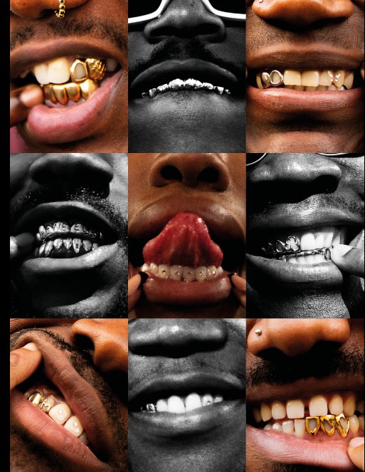 Grid of close-up mouth and smile portraits
